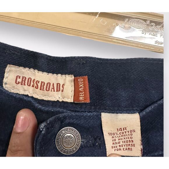 Crossroads 14R Relaxed Mom Blue Jeans Medium Wash Denim Cotton High Rise Retro - Picture 6 of 6